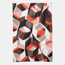 Paño De Cocina Muchos hexágonos con partes coloreadas, en rojo cl