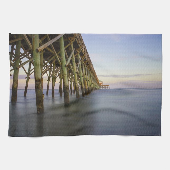 Paño De Cocina Muelle de Folly Beach Belleza (Horizontal)