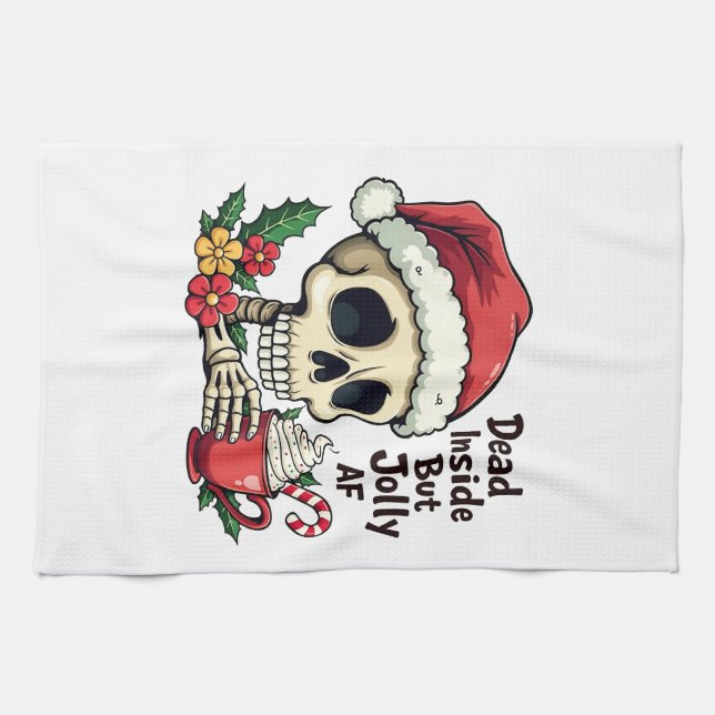 Paño De Cocina Muerto dentro pero Jolly AF Hot Cacoa Latte Xmas S (Horizontal)