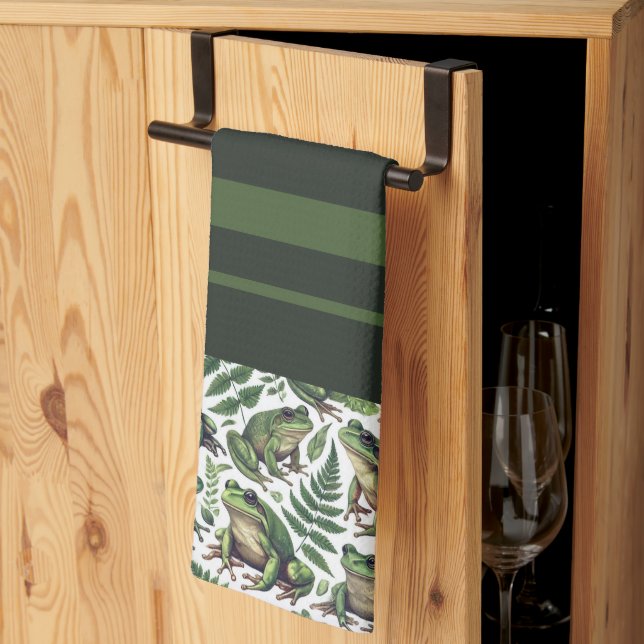 Paño De Cocina Mug. de ranas forestales (Pliegue de tercios)