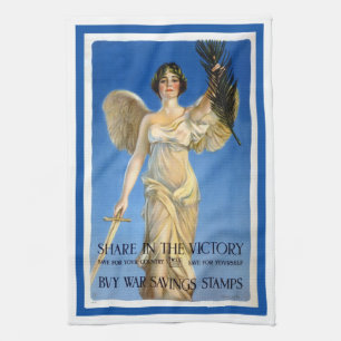 Paño De Cocina Mujer Angel Patriótica Vintage, Compra Bonos de Gu