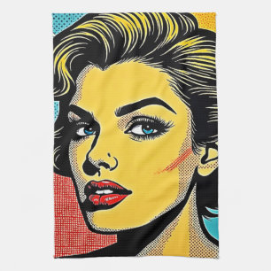 Paño De Cocina Mujer audaz definida por el arte pop
