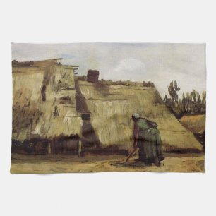 Paño De Cocina Mujer campesina cavando cabaña por Vincent van Gog