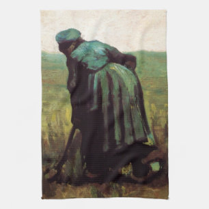 Paño De Cocina Mujer campesina cavando por Vincent van Gogh