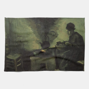 Paño De Cocina Mujer campesina por chimenea de Vincent van Gogh