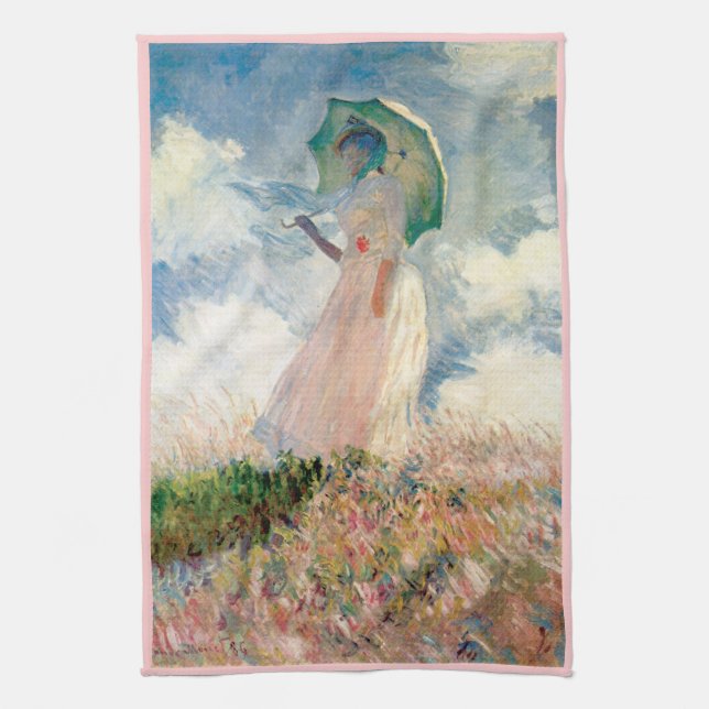 Paño De Cocina Mujer con la "promenade" Monet del parasol (Vertical)