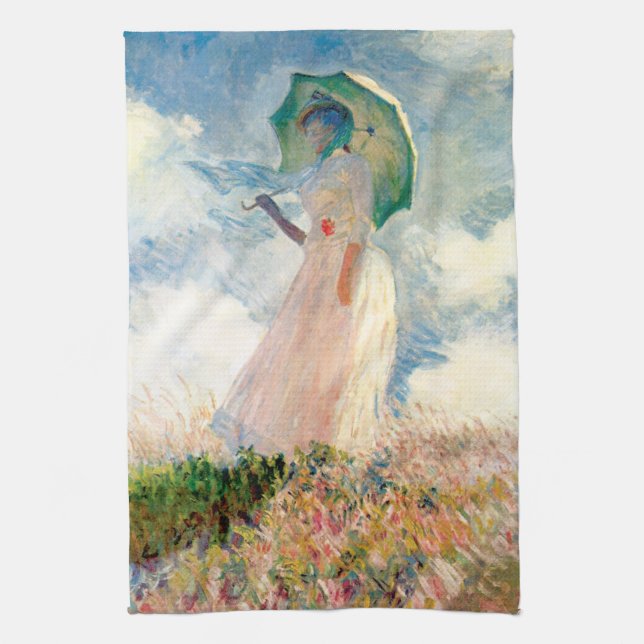 Paño De Cocina Mujer de Monet con un parasol (Vertical)