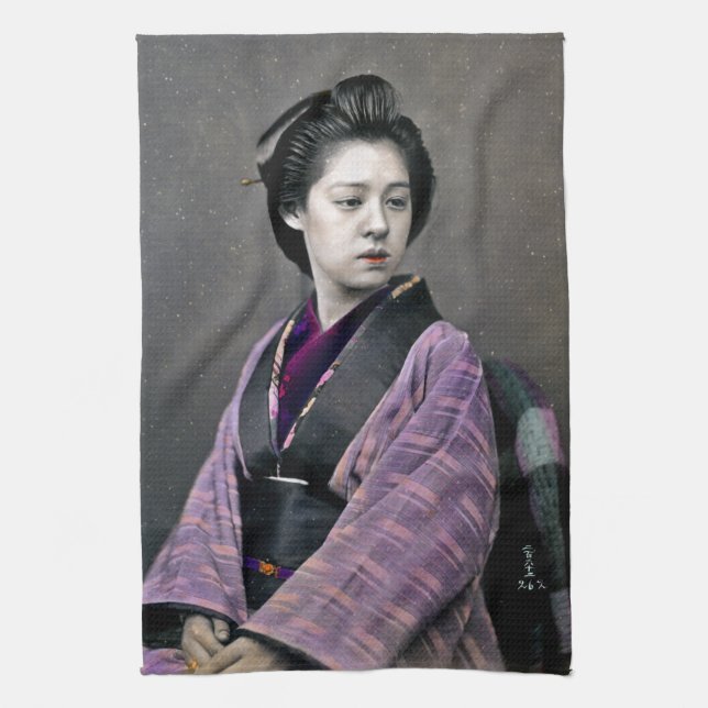 Paño De Cocina Mujer japonesa de 1870 (Vertical)