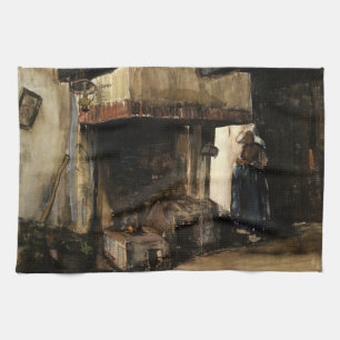 Paño De Cocina Mujer junto a una chimenea de Vincent van Gogh