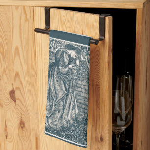 Paño De Cocina Mujer leyendo un jardín