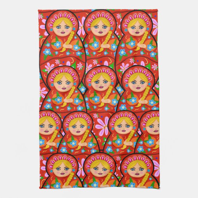 Paño De Cocina Muñeca rusa de la jerarquización - Matryoshka (Vertical)