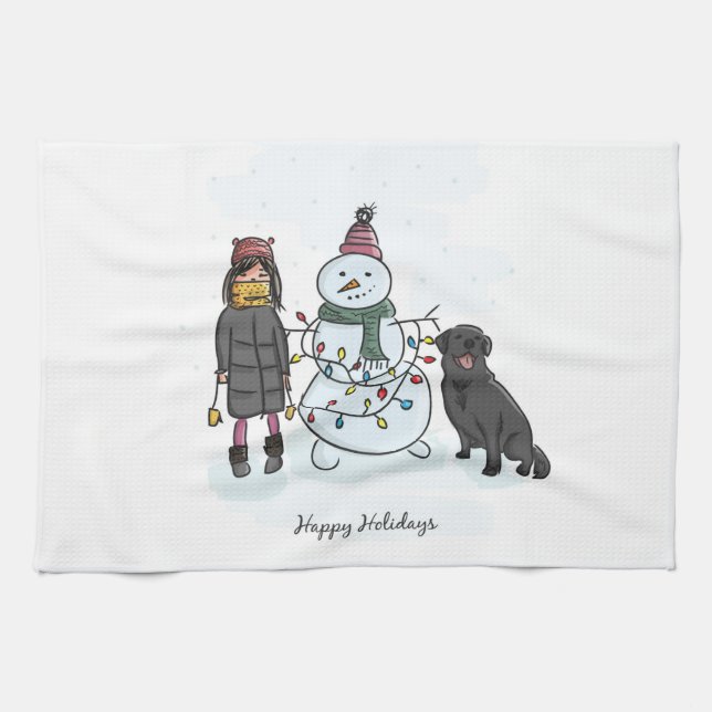 Paño De Cocina Muñeco de nieve (Horizontal)