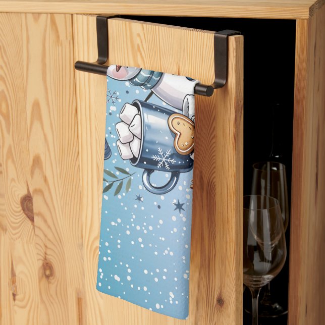 Paño De Cocina Muñeco de nieve acogedor de invierno (Pliegue de tercios)