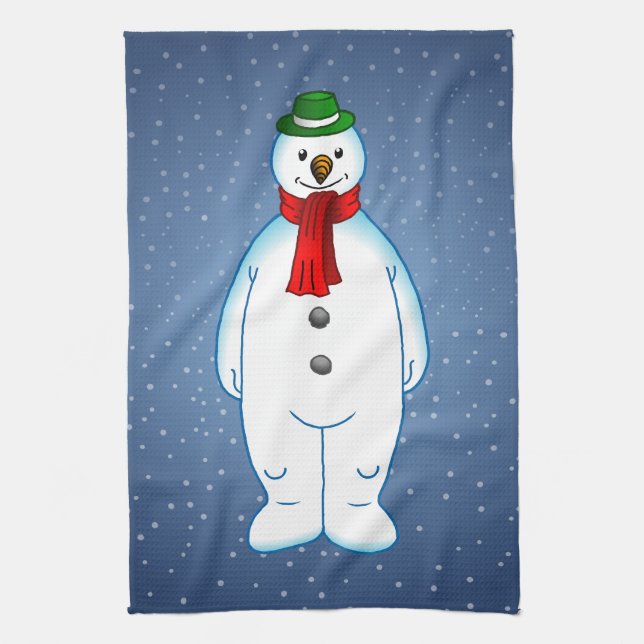 Paño De Cocina Muñeco de Nieve Alegre (Vertical)