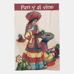 Paño De Cocina Mural en mosaico de mujeres mexicanas