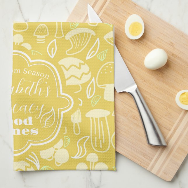 Paño De Cocina Mushroom Mustard Cream (Doblado Cuarto)