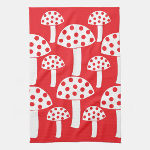 Paño De Cocina Mushroom Red White Mushroom