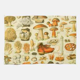 Paño De Cocina Mushroom Vintage Toadstool Ilustracion antiguo