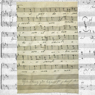 Paño De Cocina Música de hojas antiguas, puntuación musical de 18