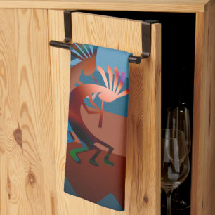 Paño De Cocina Música de Kokopelli del Suroeste Bronzada