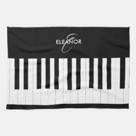 Paño De Cocina Música de Teclado de Piano Monograma Personalizado