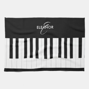 Paño De Cocina Música de Teclado de Piano Monograma Personalizado