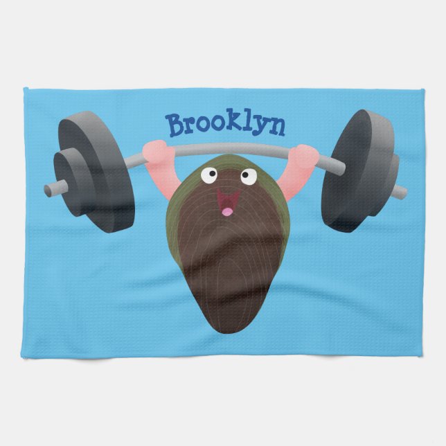 Paño De Cocina Mussel gracioso trabajando en ilustracion personal (Horizontal)