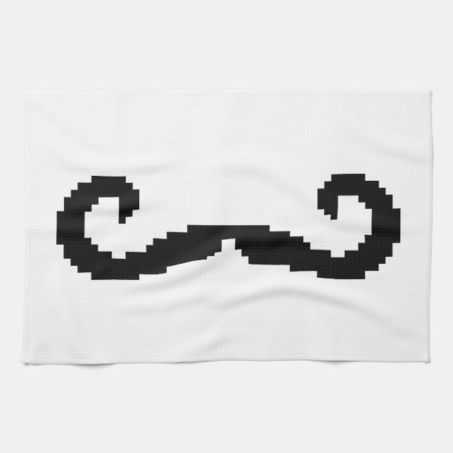 Paño De Cocina Mustache de manillar para píxeles de 8 bits (Horizontal)