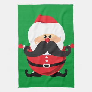 Paño De Cocina Mustache Santa Claus
