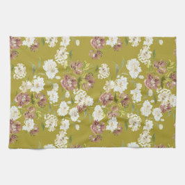 Paño De Cocina Mustard Cranberry Floral Kitchen Towels