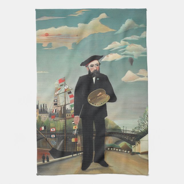 Paño De Cocina Myself: Portrait – Landscape, Henri Rousseau 1890 (Vertical)