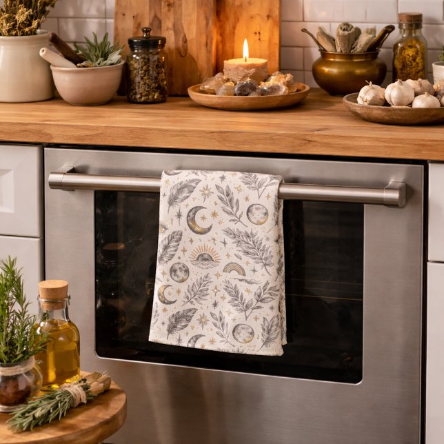 Paño De Cocina Mystical Celestial Moon Stars Pattern (Subido por el creador)