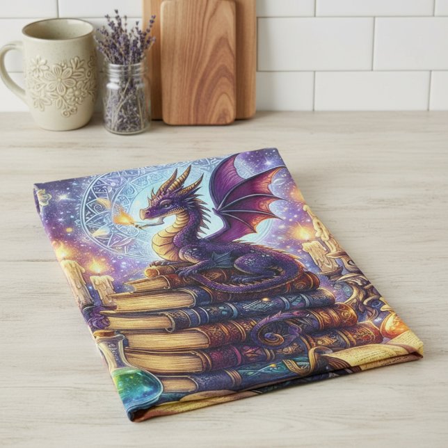 Paño De Cocina Mystical Dragon Wizard Books (Subido por el creador)