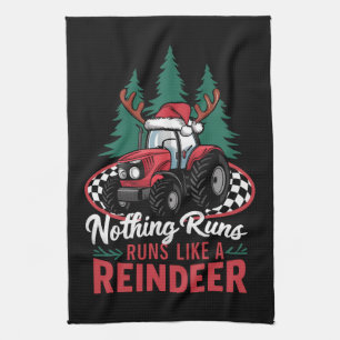 Paño De Cocina Nada Funciona Como Un Tractor De Navidades De Reno