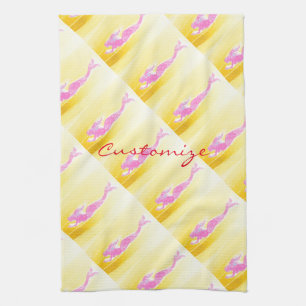 Paño De Cocina nadar con sirenas submarinas rosadas