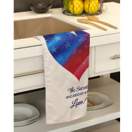 Paño De Cocina Name || Colorful Patriotic Pattern Heart and Quote