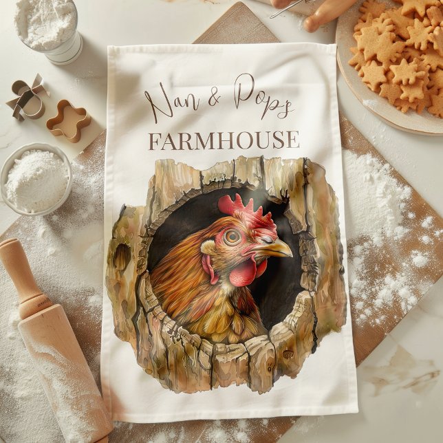 Paño De Cocina Nan & Pop's Farmhouse Cute Country Farm Chicken (Subido por el creador)