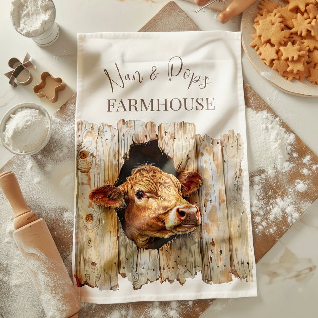 Paño De Cocina Nan & Pop's Farmhouse Cute Country Farm Cow (Subido por el creador)