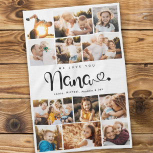 Paño De Cocina Nana We Love you Heart Modern Collage de fotos