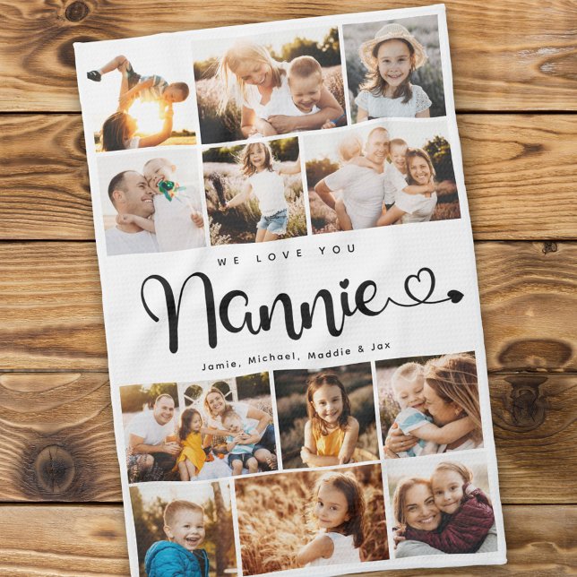 Paño De Cocina Nannie We Love you Heart Modern Collage de fotos (Subido por el creador)