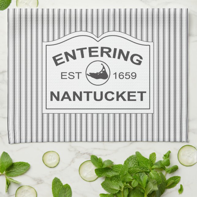 Paño De Cocina Nantucket elegante lamentable firma adentro la (Doblado)