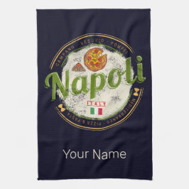 Paño De Cocina Nápoles Italia Retro Vesuvio Y Pizza Vintage