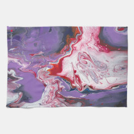 Paño De Cocina Naranja azul morado rojo blanco abstracto