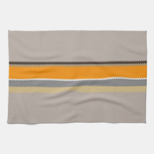 Paño De Cocina Naranja Beige Stripes