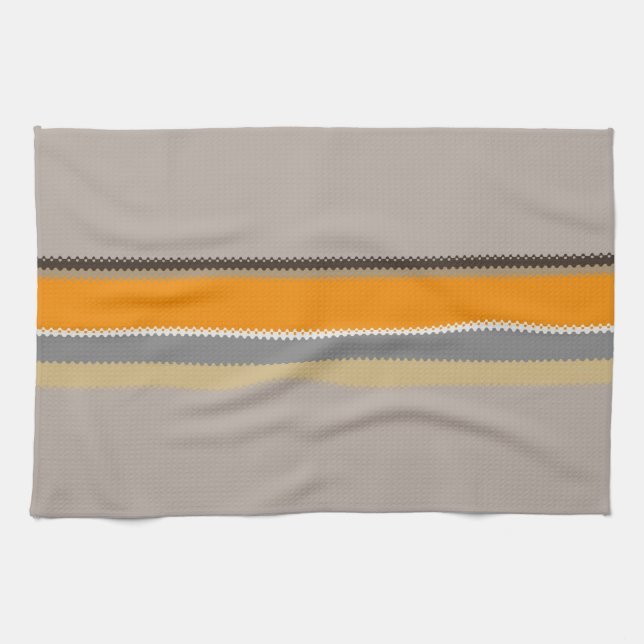 Paño De Cocina Naranja Beige Stripes (Horizontal)