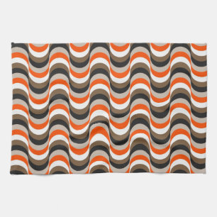 Paño De Cocina Naranja, blanco, arte abstracto de los años 50