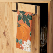 Naranja Boho Calabaza Patrón floral otoñal