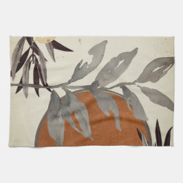 Paño De Cocina Naranja botánico acuarela