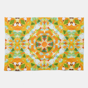 Paño De Cocina Naranja brillante Vibrante Estrella Verde Boho Máx