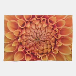 Paño De Cocina Naranja central Dahlia Flower